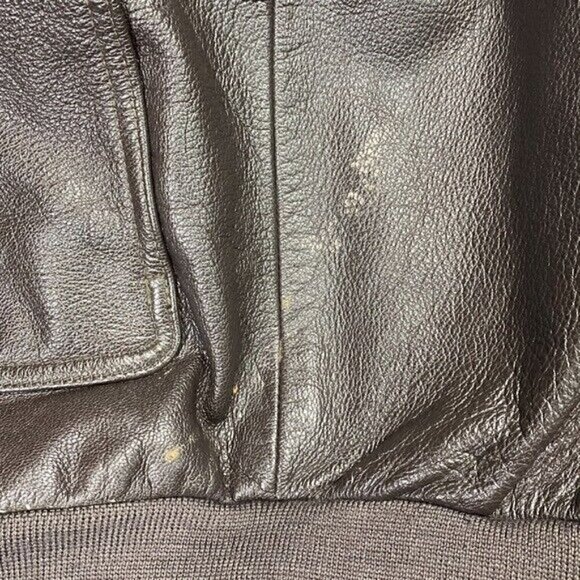 Vintage L.L. Bean Brown Goatskin Leather Bomber Flight Jacket Men's XL Tall - Picture 9 of 12